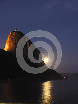 Sugar-loaf at night - vertical image photo