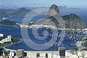 Sugar Loaf (PÃ£o de AÃ§ucar) and Botafogo bay in Rio de Janeiro, Brazil.