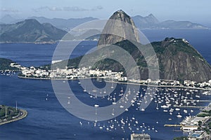 Sugar Loaf (PÃ£o de AÃ§ucar) and Botafogo bay in Rio de Janeiro, Brazil.