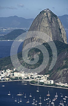 Sugar Loaf (PÃ£o de AÃ§ucar) and Urca district in Rio de Janeiro, Brazil.