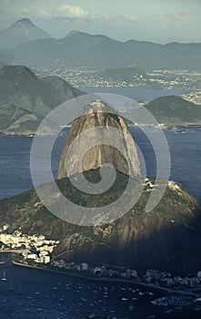 Sugar Loaf (PÃ£o de AÃ§ucar) and Urca district in Rio de Janeiro, Brazil.