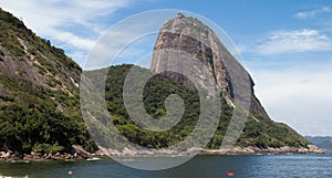 Sugar Loaf Stone seen from Red Beach in Urca. Rio de Janeiro, Brazil