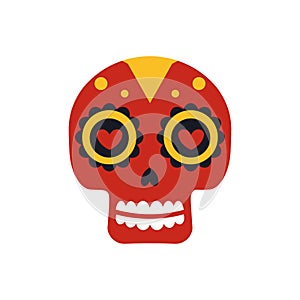 Sugar mexican skull for Dia De Los Muertos holiday party. Traditional mexican Halloween design for Day of the dead