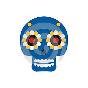 Sugar mexican skull for Dia De Los Muertos holiday party. Traditional mexican Halloween design for Day of the dead