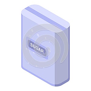 Sugar package icon, isometric style