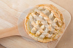 Sugar palm nut pie on the wooden background