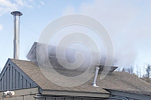  Sugar Shack roof and smokestacks maple season