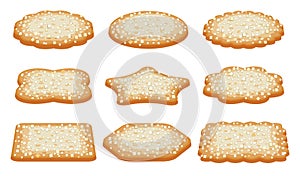 Sugar shortbread cookies, vector