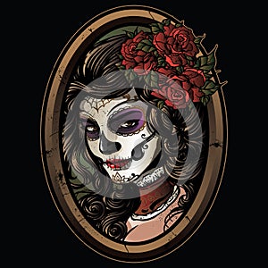 Sugar skull girl illustration photo