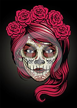 Sugar skull lady photo