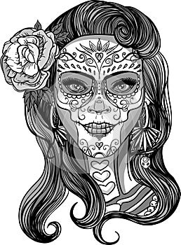 Sugar skull lady photo