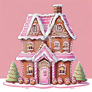 Sugar and Spice Holiday: Pink Gingerbread Cottage