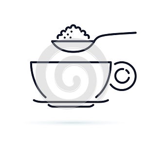 Sugar spoon icon line symbol. Isolated vector illustration of icon sign concept for your web site mobile app