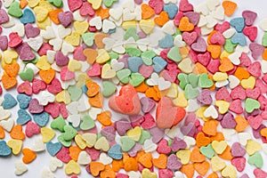 Sugar sprinkls in the shape of hearts
