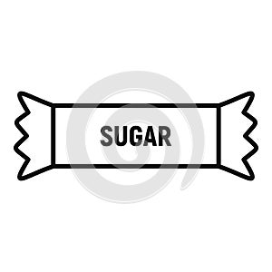 Sugar stick package icon, outline style