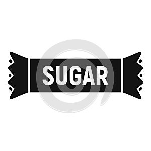 Sugar stick package icon, simple style