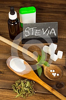 Sugar and sweetener stevia