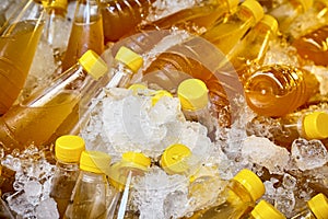 Sugarcane juice in bottles