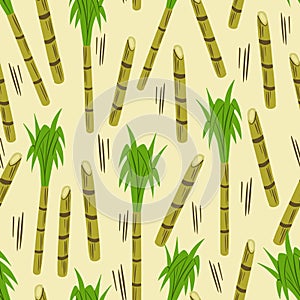 Sugarcane seamless vector pattern design