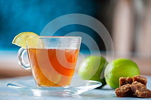 Sugarcane-water aguapanela with lemon photo