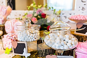Sugared almonds dragees for wedding day