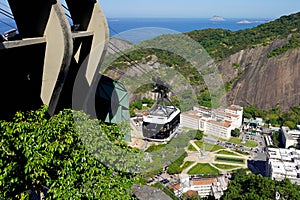 Sugarloaf Mountain with moving cable cars, Rio de Janeiro, UNESCO World Heritage, Brazil