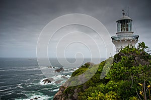 Sugarloaf Point lighthouse at Seal Rocks, Myall Lakes National Park, NSW, Australia.