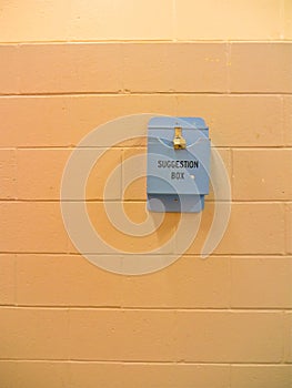 Suggestion box on wall photo