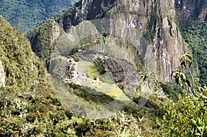 A suggestive overview of the Peruvian Andes surrounding the fantastic Inca city Machu Picchu