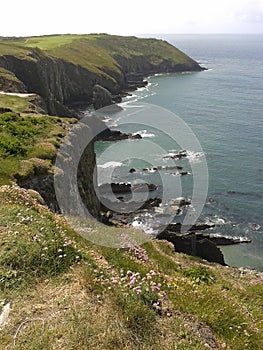 Suggestive scene of the Ring of Kerry cliff