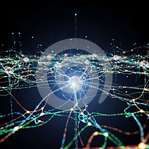 Suggests concepts of artificial intelligence, connectivity, or data