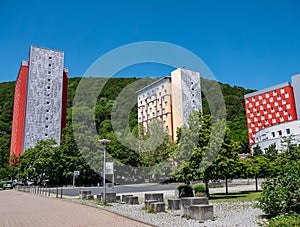 Suhl in Thuringia city panorama