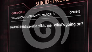 Suicide Prevention chat room transcript - quiet chatroom