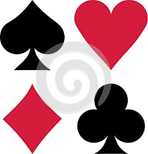 Suit cards spades hearts diamonds clubs