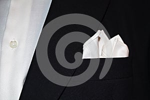 Suit with handkerchief