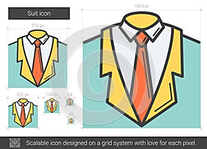 Suit line icon.
