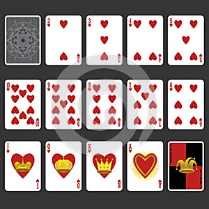 Heart Suit Playing Cards Full Set