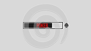 Suit playing cards icon on white background loading bar poker and casino 4K video motion graphic