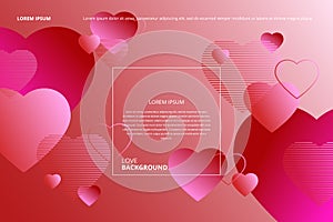 Pink theme in abstract love pattern background