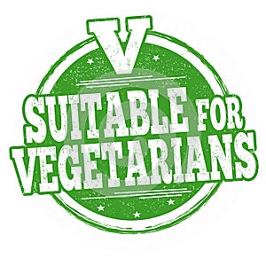 Suitable for vegetarians sign or stamp