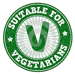 Suitable for vegetarians sign or stamp