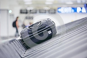 Suitcase on baggage claim