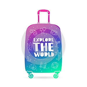 Suitcase. Explore the world. Godspeed