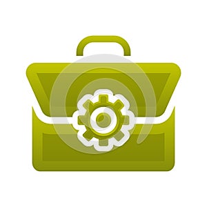 Suitcase gear logo gradient design template icon element