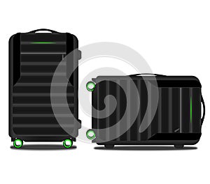 Suitcase with a GPS system and a green light