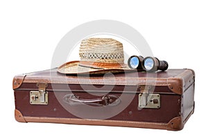 Suitcase with Hat and Binoculars