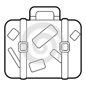 Suitcase icon, outline style