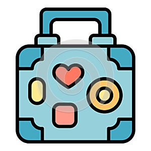 Suitcase icon vector flat