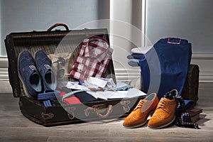 Suitcase with mens clothing