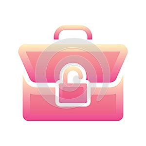 Suitcase padlock logo gradient design template icon element